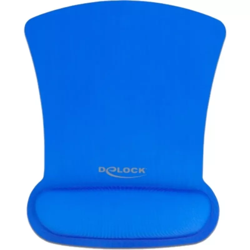 Delock tappetino mouse ergonomico con poggiapolsi blu 255 x 207 mm (12699)