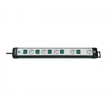 Brennenstuhl Premium-Line Technik ciabatta 5 prese, 3 m, nero/grigio chiaro, 3 m H05VV-F 3G1,5, con interruttore singolo, disposizione prese speciale