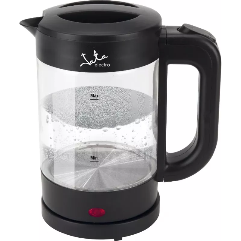 Jata HA702 bollitore elettrico, 1,2 l, 1500 W, vetro borosilicato, senza fili, nero