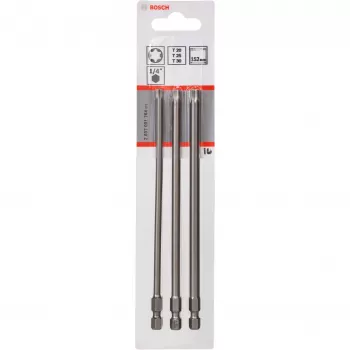 Punta per avvitatore extra dura per acciaio inox, legno tenero 3 pezzi Torx T20, T25, T30 brugola