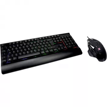 Set tastiera e mouse da gaming con filo INTER-TECH KC-3000 RGB retroilluminato, porta USB