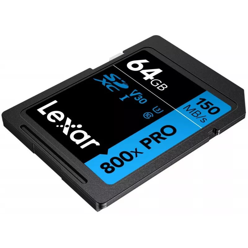 Memoria flash SDXC Lexar 64 GB UHS-I 800xPRO — Class 10, U3, V30, 150 MB/s