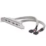 Cavo con staffa slot USB 2.0 HighSpeed Type 2xIDC (5pin)/4xUSB A M/F grigio 0,25 m