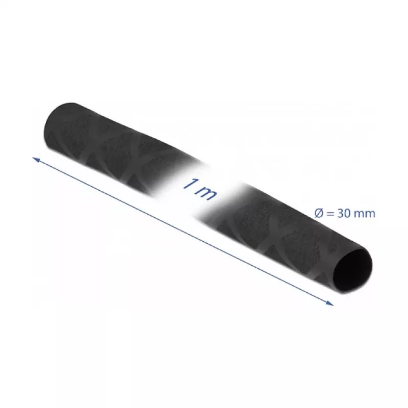 Guaina termorestringente DeLOCK 19596 motivo a X antiscivolo 1 m x 30 mm nero