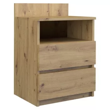 Comodino top e shop M1 ARTISAN, finitura rovere, 2 cassetti, 400×320×590 mm