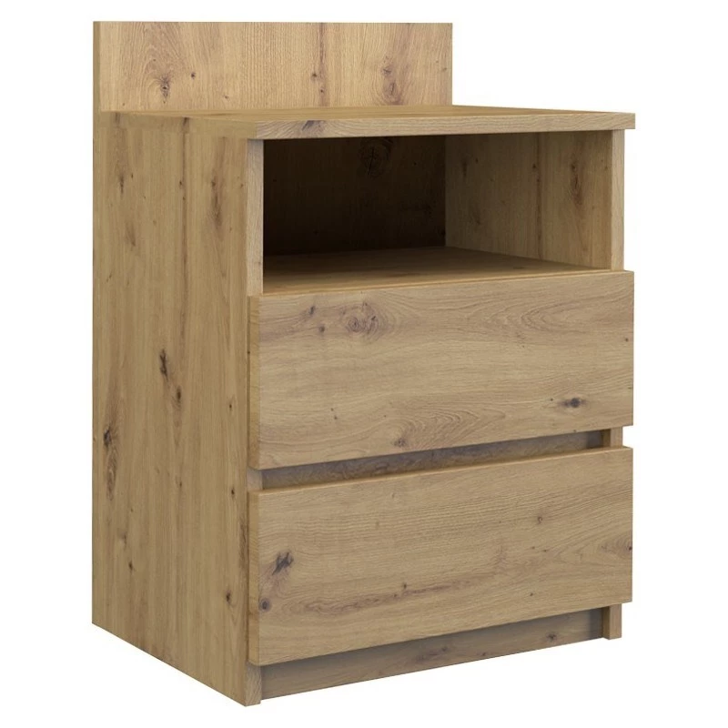 Comodino top e shop M1 ARTISAN, finitura rovere, 2 cassetti, 400×320×590 mm