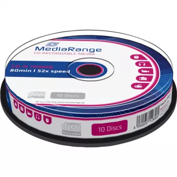 CD-R MediaRange MR214 700 MB 52x 10 pezzi