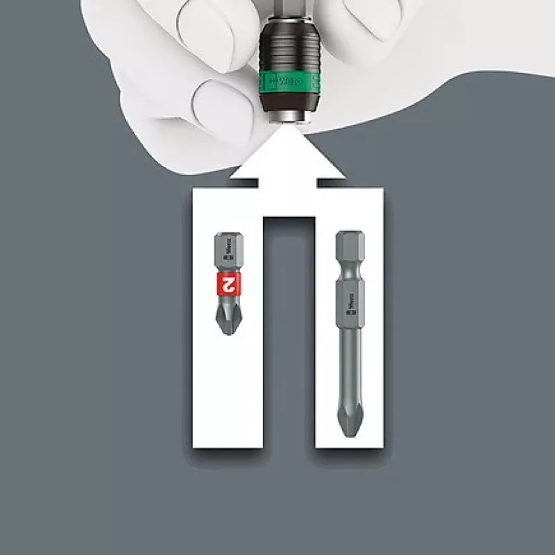 Wera 826 T Kraftform Turbo Cacciavite portainserti con Rapidaptor, 1/4 di pollice