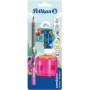 Pelikan Set matita per imparare a scrivere Combino BS, gomma, temperino, rosa (821612)