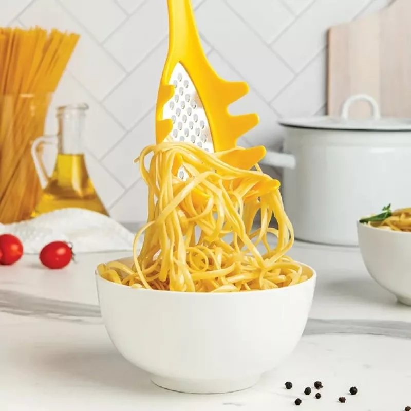 Cucchiaio per pasta Ototo Design OT015 plastica acciaio inox giallo