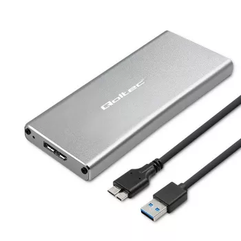 Case in alluminio QOLTEC 51833 per SSD M.2, SATA su USB 3.0, supporta fino a 2 TB