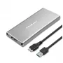 Case in alluminio QOLTEC 51833 per SSD M.2, SATA su USB 3.0, supporta fino a 2 TB