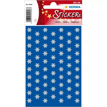 HERMA stelle a 6 punte argento adesivi in carta 8 mm adesivo permanente 201 pz.