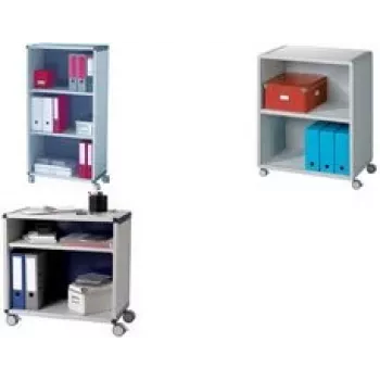 Paperflow 381K2.02 carrello portadocumenti mobile, 3 altezze raccoglitori, 65,1 x 33,0 x 124,6 cm, grigio chiaro