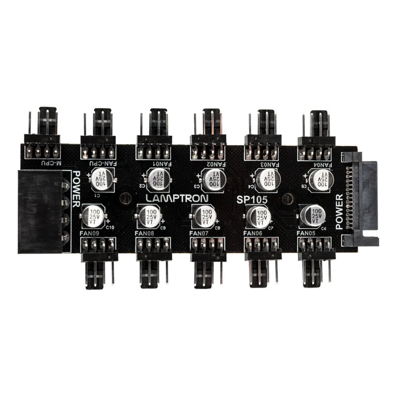 Hub ventole PWM Lamptron SP105 a 10 vie