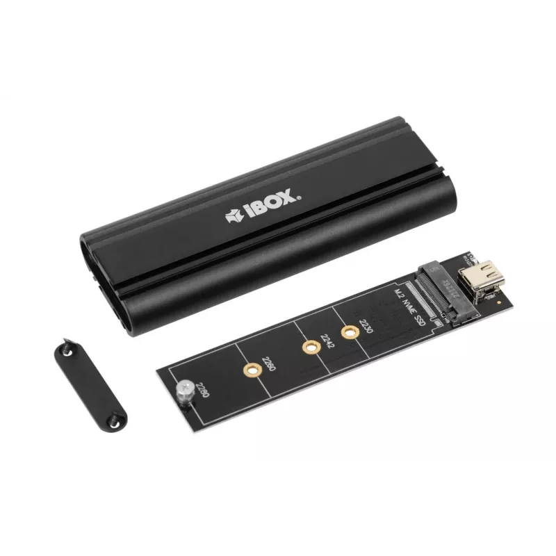 Case per SSD IBOX HD-07 per 1x unità M.2, USB 3.2 Gen 2 (10 Gbit/s), USB-C, nero
