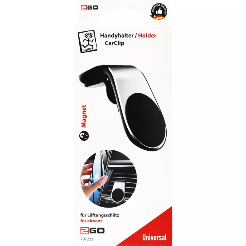 Supporto passivo 2GO CarClip cellulare/smartphone nero argento