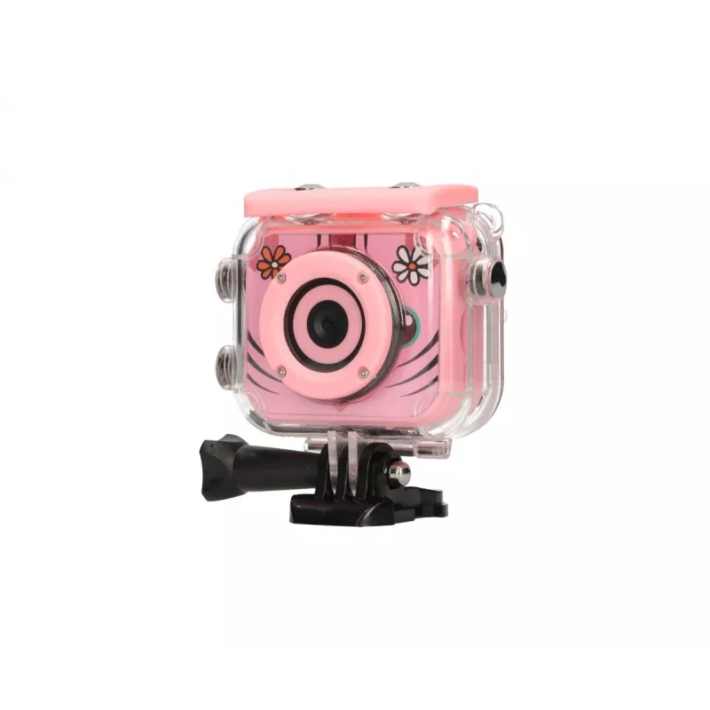 Action cam digitale per bambini Extralink H18 rosa – IP68, 1080p, schermo da 2