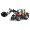Trattore giocattolo BRUDER Massey Ferguson 7624 con caricatore frontale, rosso, per bambini da 3 anni