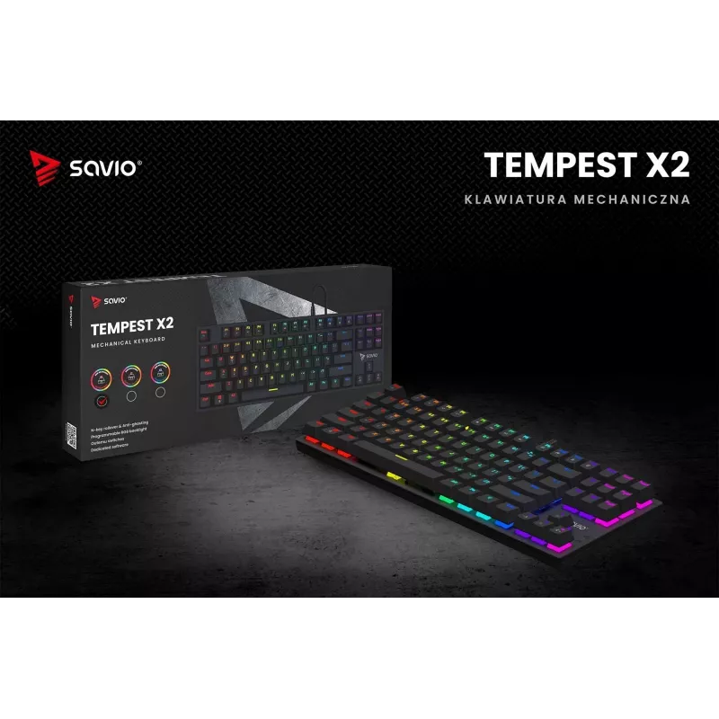 Tastiera meccanica RGB Tempest X2 Outemu Red Savio Savgk-tempest X2 Red
