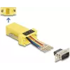 DeLOCK 67104 Kit di assemblaggio da D-Sub 9 pin maschio a RJ45 femmina, giallo