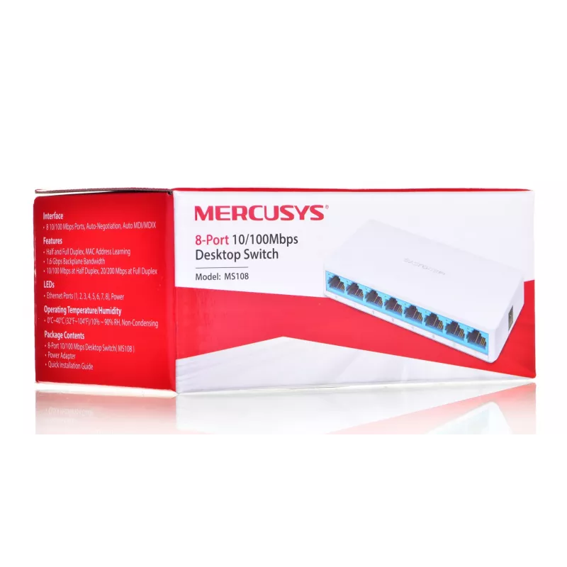 Switch Mercusys MS108 8 porte RJ-45 10/100Mbps unmanaged