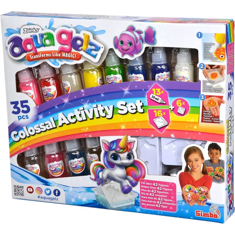 Gel a base d'acqua per gioco creativo SIMBA Crafts Simba Aqua Gelz Colossal Set 106322566