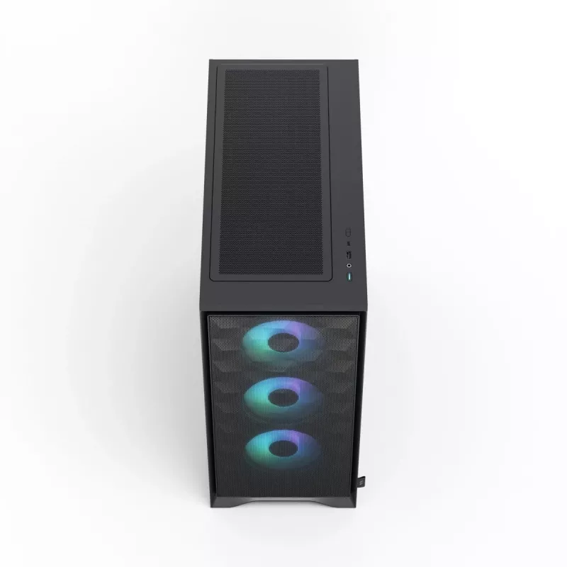 Fractal Design Pop 2 Air nero Solid case per PC midi-tower — supporto ATX, 3x ventole frontali 120 mm, vani per unità 2,5/3,5 pollici, 215×481×462 mm