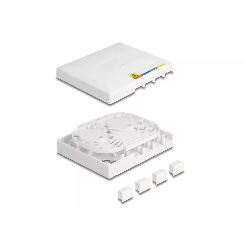 DeLOCK presa in fibra ottica FTTH a parete 4 x SC simplex LC duplex bianco