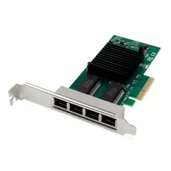 DIGITUS scheda di rete Gigabit Ethernet 4 porte, RJ45, PCI Express, Intel I350