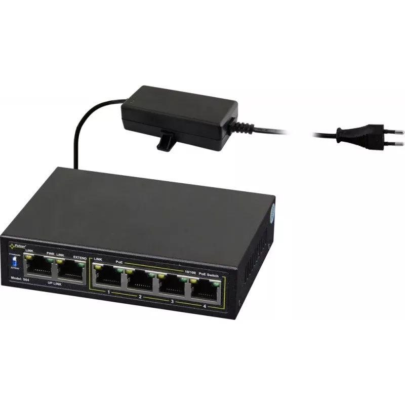 Switch di rete PULSAR Switch POE Pulsar S64 4 porte 2 Uplink