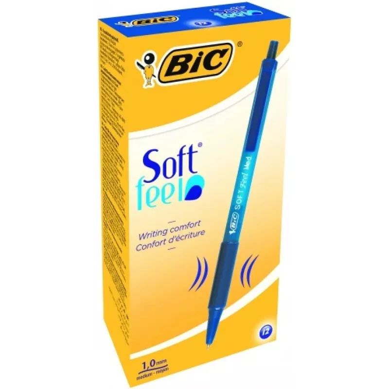 Penna a sfera BIC SOFTFEEL CLIC 0,32 mm, blu, confezione da 12 pz. 914346