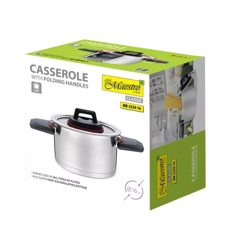 Pentola Maestro MR-3530-16 con manici pieghevoli 1,6 l