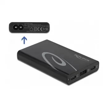 DeLOCK caricabatterie USB 2 x USB Type-C PD 3.0 + 1 x USB Type-A, 60 W