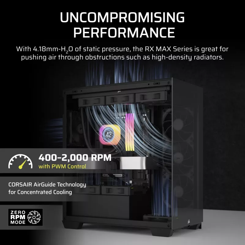 Corsair iCUE LINK RX120 MAX ventola per case 120mm - nero