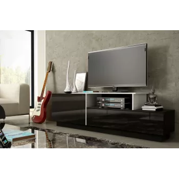Mobile TV Cama SIGMA 3 180 nero/nero lucido + bianco