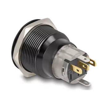Pulsante da pannello DELOCK 22015 22 mm, 12 V, 5 terminali a saldare