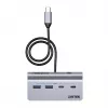 Hub USB Unitek H1337AGY01 – 4 porte (2×USB-C, 2×USB-A), fino a 5 Gbit/s per porta, alluminio, argento