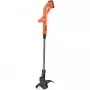 Black+Decker ST1823 tagliabordi a batteria 18 V, 25 cm, Li-ion 1,5 Ah, asta telescopica, arancione/nero