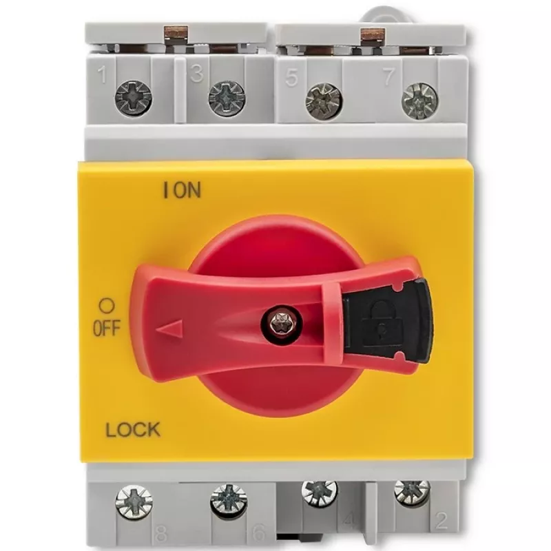 Qoltec 52611 Sezionatore DC con funzione di blocco | Interruttore principale | 1200 V | 32 A | 8 kV | 4P