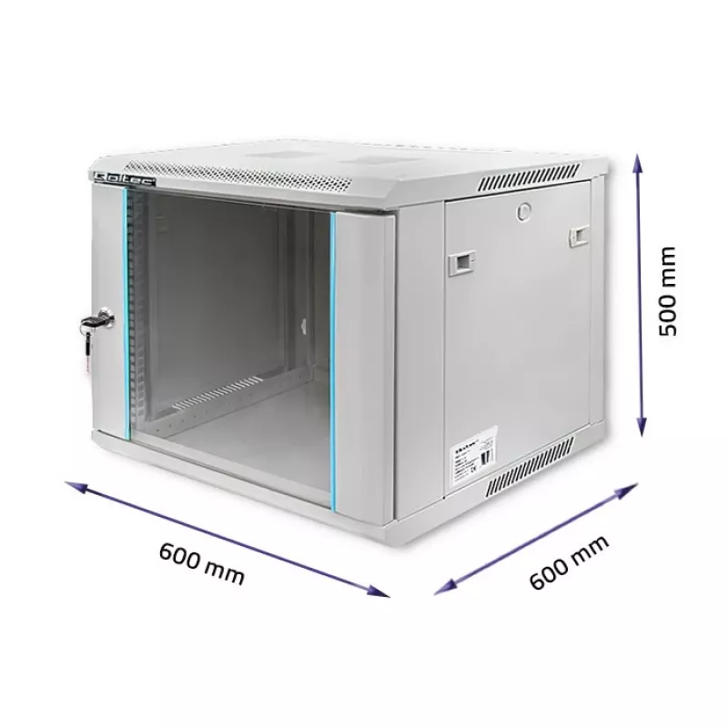 Armadio rack QOLTEC 19 pollici 9U 600x500x600 montaggio a parete o a pavimento case per server