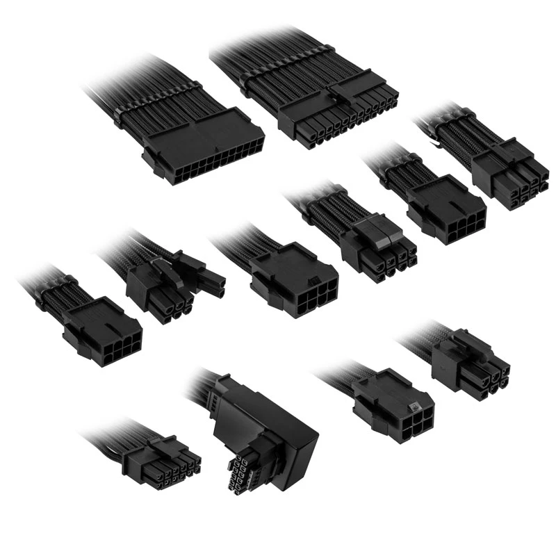 Kit prolunga cavi Kolink Core Pro con guaina 12V-2x6 Tipo 1 - nero profondo