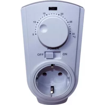 Spina termostato Bachmann Powersocket-Thermo 8141 bianco – termostato ambiente a innesto, modello 8141