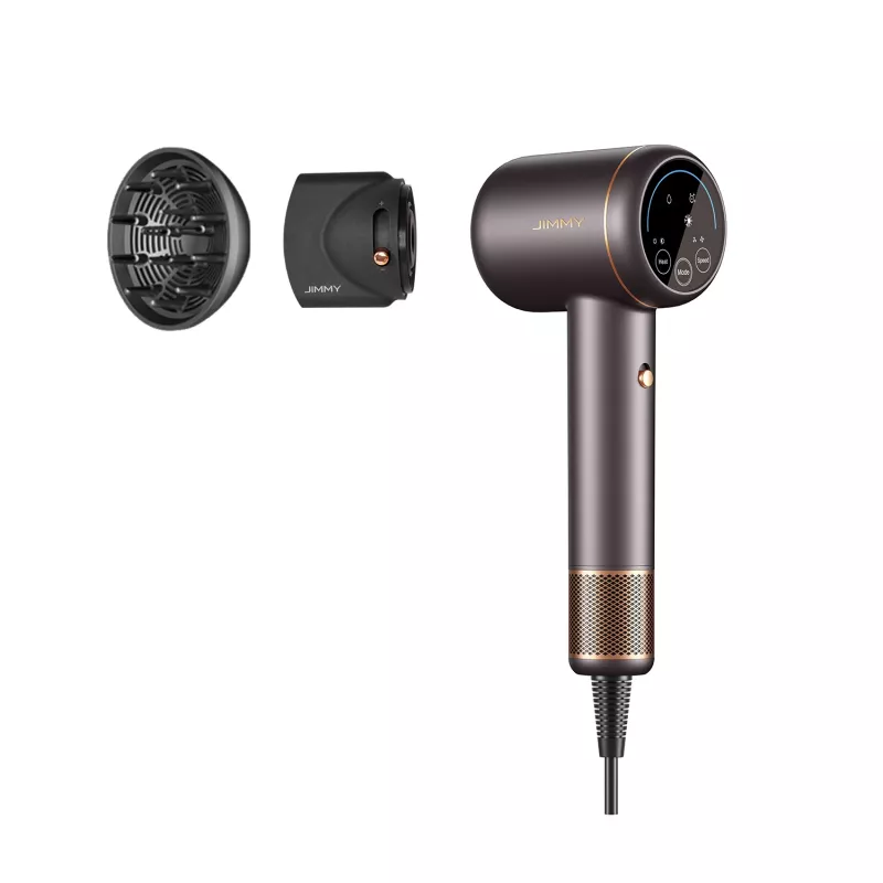 Asciugacapelli Jimmy F8 1600 W, 3 impostazioni di temperatura, funzione ioni, accessorio diffusore, grigio