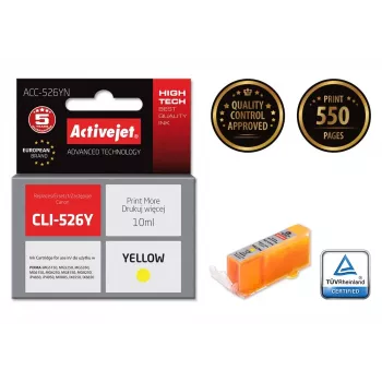 Cartuccia d'inchiostro Activejet ACC-526YN (sostituto per Canon CLI-526Y; Supreme; 10 ml; giallo)