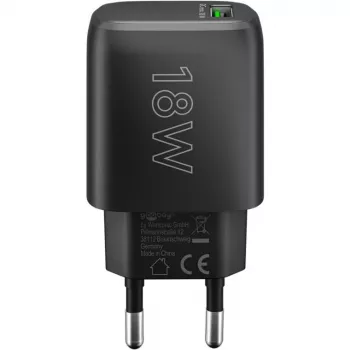 Caricabatterie rapido USB-A QC (18 W) (nero)