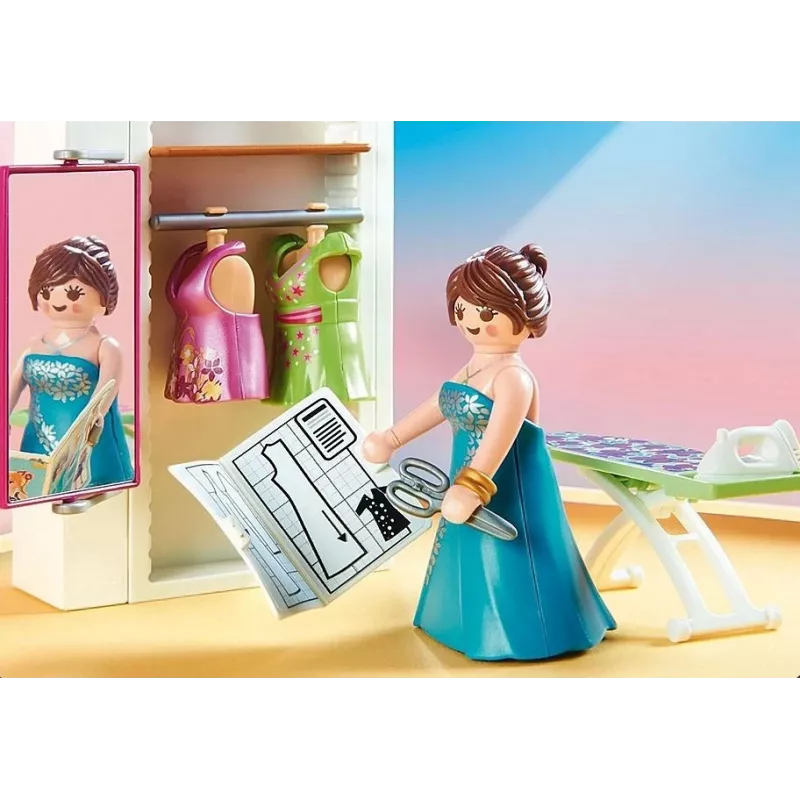 Casa delle bambole Playmobil set di gioco con personaggi – camera da letto con angolo cucito 70208