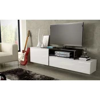 Mobile TV Cama SIGMA 3 180 bianco/bianco lucido + nero