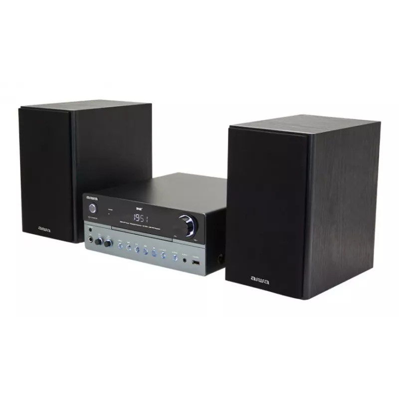 Microsistema audio domestico Aiwa MSBTU-700DAB — 25 W RMS, DAB+/FM, Bluetooth 10 m, vano CD, display LED, nero/blu artico