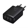 Baseus Caricabatterie rapido compatto, 3x USB, 17 W (Nero)